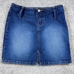 Angels Vintage Y2K Denim‎ Mini Skirt Medium Wash Blue Cotton Size 3 27 Waist